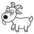 Illustration black and white goat