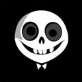 Illustration of a black and white halloween ghost emoticon Generative AI