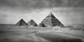 Pyramids of Egypt in black and white