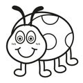 Illustration black and white ladybug Royalty Free Stock Photo