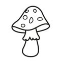 Illustration black and white mushrooms