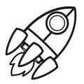 Illustration black and white rocket