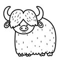 illustration black and white yak Royalty Free Stock Photo