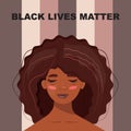 Beautiful black woman. Black Lives Matter poster.