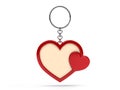 Illustration of a blank metal heart shape keychain with a ring f Royalty Free Stock Photo