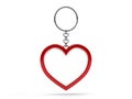 Illustration of a blank metal heart shape keychain with a ring f Royalty Free Stock Photo