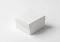 Illustration of a blank white cardboard box for product packaging. 3D render. Royalty Free Stock Photo