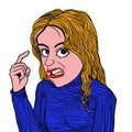 Blonde Girl angry talking cartoon