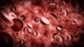 Illustration of blood cells in arteria