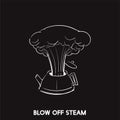 Illustration of blow off steam idiom