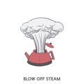 Illustration of blow off steam idiom