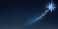 Illustration of a blue christmas star on a starry background Royalty Free Stock Photo