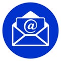 Blue circle mail icon