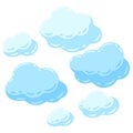 Illustration of blue clouds. Cartoon image of overcast sky.