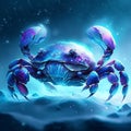 Illustration of a blue crab in the sea. 3d rendering Generative AI Royalty Free Stock Photo