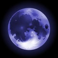 Illustration of blue full Moon