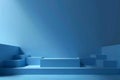 Blue gradient background, flat, empty space for product display presentation design and business concept with copy spacl , wi