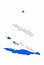 Map of Anguilla. 3D isometric perspective illustration