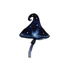illustration blue ink fairy fantasy mushroom
