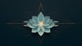 Illustration of blue lotus flower on black background. Royalty Free Stock Photo