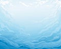 an illustration of a blue ocean with waves and clouds Royalty Free Stock Photo