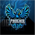 Blue phoenix esport mascot logo design