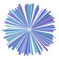 Blue and purple sunburst circle illustration.