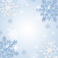 Illustration of blue snowflakes frame Royalty Free Stock Photo