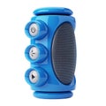 Blue speaker with power volume and play buttons on transparent background AI Generated Royalty Free Stock Photo