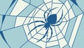 Blue Spider on Web in Frame, Halloween Nature Decor, vector design Generative AI Royalty Free Stock Photo