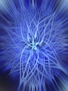 Illustration, background blue spiralling burst from centre. Royalty Free Stock Photo