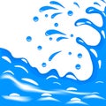 Illustration of a blue splash of water on a white background Royalty Free Stock Photo