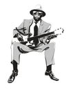 Illustration about blues man