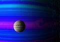 Illustration of a bluish planet bigger than jupiter Royalty Free Stock Photo