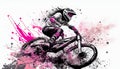 illustration of BMX bikers on the dirt track