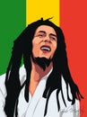 Illustration of Bob Marley, Singger Reggae