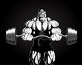 Illustration: bodybuilder with a barbell Royalty Free Stock Photo