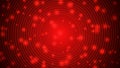 Abstract Shining Bokeh and Concentric Circles in Dark Red Background