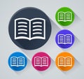 Book circle icons with shadow