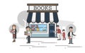 Illustration of book store lifestyle