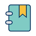 Illustration Bookmarked Icon For Personal And Commercial Use.