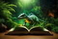 Book explaining types of dinosaurs Royalty Free Stock Photo