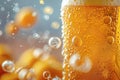Illustration of bottle of beer has a large amount of bubbles, high quality, high resolution
