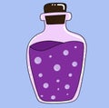 Bottle filled with purple liquid