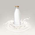 illustration bottle full of milk