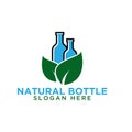 Bottle and leaf logo design template vector Royalty Free Stock Photo