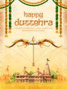 Bow and Arrow of Rama in festival of India background for Dussehra