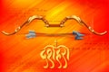 Bow and Arrow of Rama in Happy Dussehra festival of India background