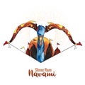 .Illustration of bow and arrow in shree ram navami festival of india card design Royalty Free Stock Photo