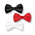 Illustration of bow ties, white, black and red Royalty Free Stock Photo